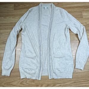 Banana Republic Women’s Cardigan Wool Cashmere Blend Chain link Gray Size Small